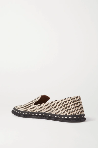 Shop Rag & Bone Cairo Striped Leather Espadrilles In Black