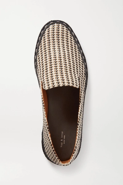 Shop Rag & Bone Cairo Striped Leather Espadrilles In Black