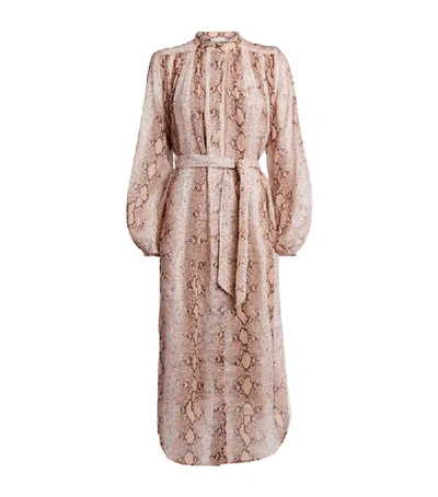 Shop Zimmermann Bellitude Snake Print Midi Dress