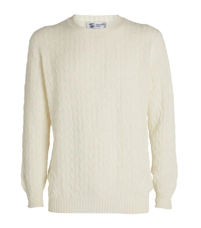 Shop Johnstons Of Elgin Cashmere Cable-knit Sweater