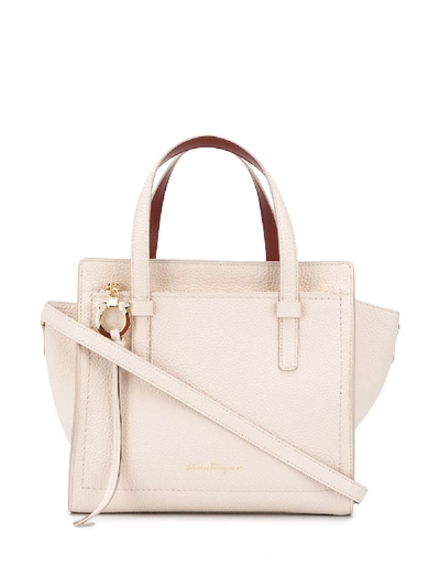 Shop Ferragamo Amy Leather Shopping Bag In Pink