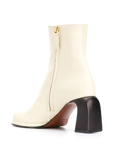 Shop Manu Atelier Chae Leather Ankle Boots In White