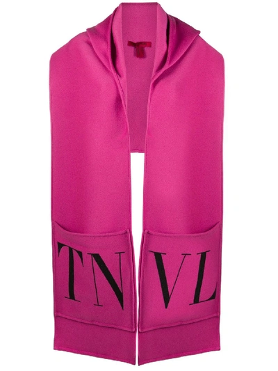 Shop Valentino Vltn Scarf In Violet