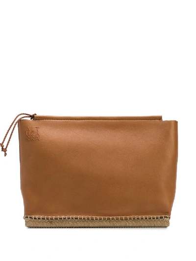 Shop Altuzarra Espadrille Clutch Bag In Brown