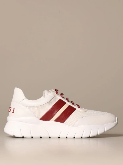 Shop Bally Sneakers In Leather With Trainspotting Logo In White