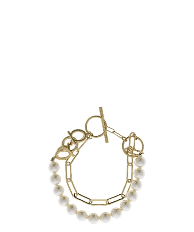 Shop Ferragamo Salvatore  Chain Link Bracelet In Gold