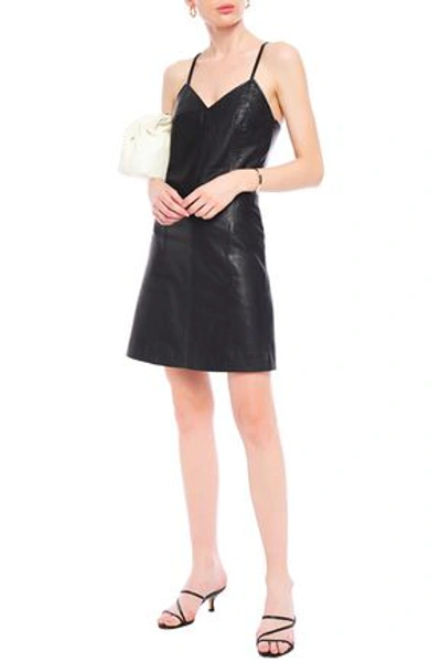 Shop Muubaa Cami Leather Mini Dress In Black