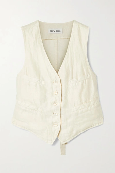 Shop Alex Mill Boy Linen-twill Vest In Ecru