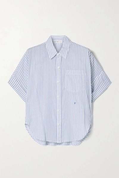 Shop Alex Mill Charlie Striped Cotton-voile Shirt In Blue