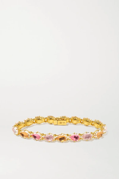 Shop Larkspur & Hawk Caterina 18-karat Gold-dipped Quartz Bracelet