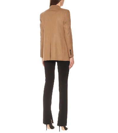 Blazé Milano Cholita Everyday Double-breasted Camel Hair And Wool-blend Blazer In Beige