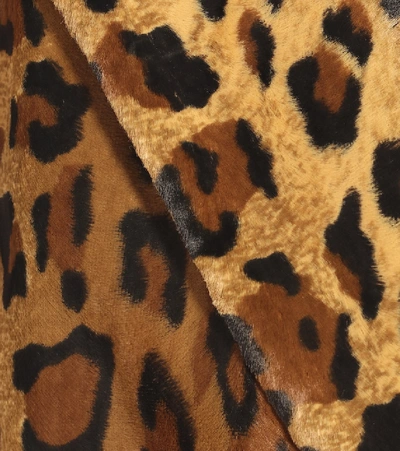 Shop Blazé Milano Everyday Leopard-print Velvet Blazer In Brown