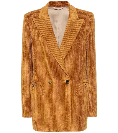 Shop Blazé Milano Chance Remark Everyday Corduroy Blazer In Yellow