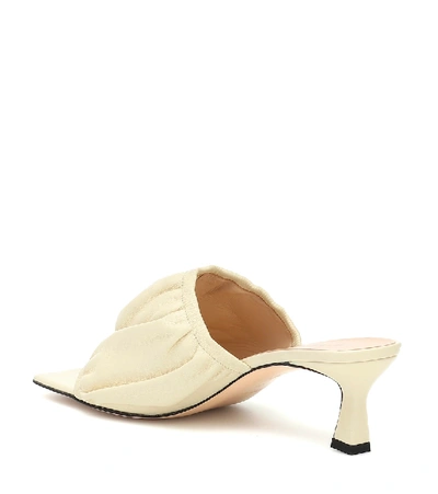 Shop Wandler Ava Leather Sandals In White