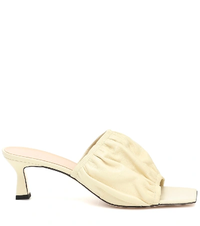Shop Wandler Ava Leather Sandals In White