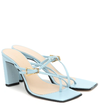 Shop Wandler Yara Leather Sandals In Blue