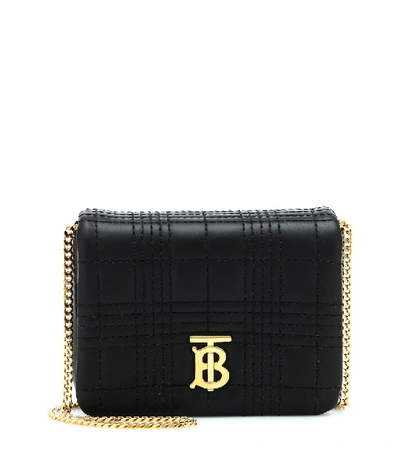Shop Burberry Lola Mini Leather Shoulder Bag In Black