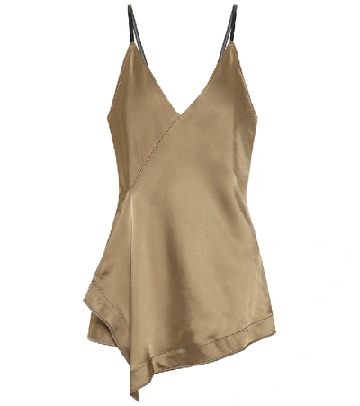 Shop Helmut Lang Satin Camisole In Gold