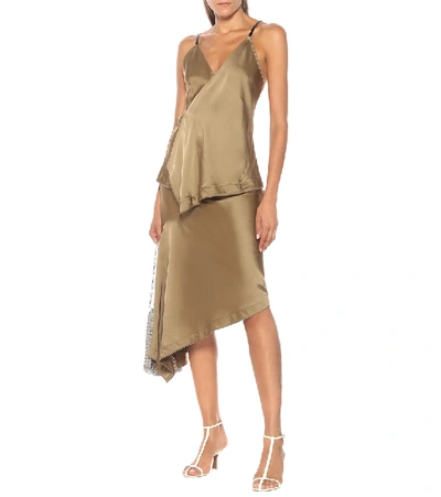 Shop Helmut Lang Satin Camisole In Gold