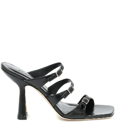 Shop By Far Malene Leather Sandals In Black