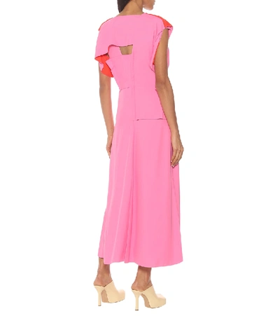 Shop Bottega Veneta Jersey Midi Dress In Pink