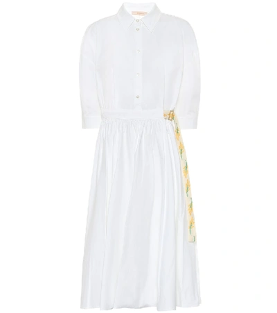 Shop Tory Burch Cotton Poplin Midi Dress In White