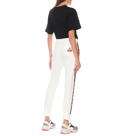 Shop Gucci Piqué-jersey Sweatpants In White