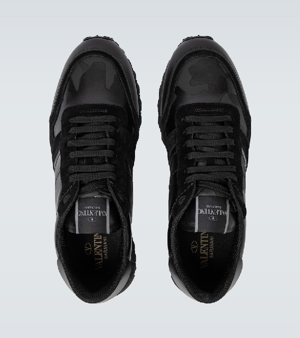 Valentino Garavani Black Camo Rockrunner Sneakers | ModeSens