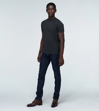 Shop Tom Ford Slim-fit Short-sleeved T-shirt In Black