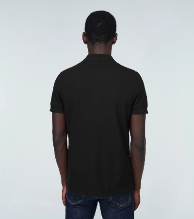 Tom Ford Black Short-sleeves Polo In Cotton Piquet Jersey Man In Black