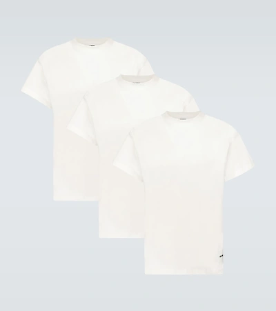 Shop Jil Sander Organic Cotton Three-pack T-shirts In White