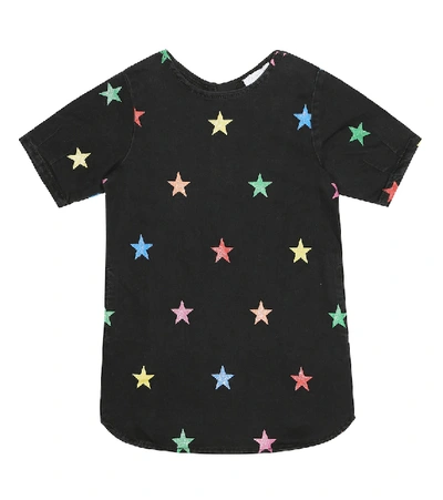Shop Stella Mccartney Baby Glitter Stars Denim Dress In Black