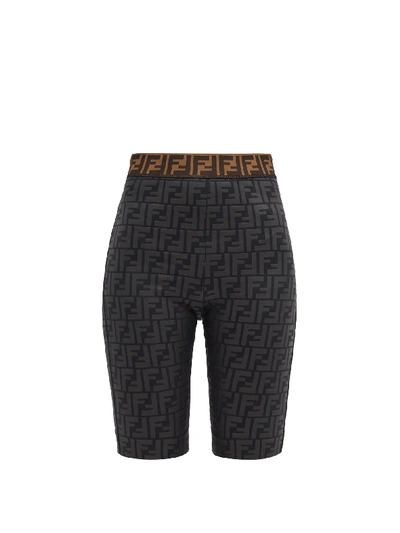 Fendi Ff-monogram Jersey Cycling Shorts In Black | ModeSens