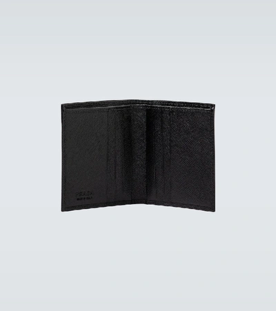 Prada Saffiano Leather Billfold Wallet In Black