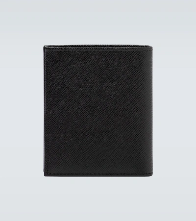 Prada Saffiano Leather Billfold Wallet In Black