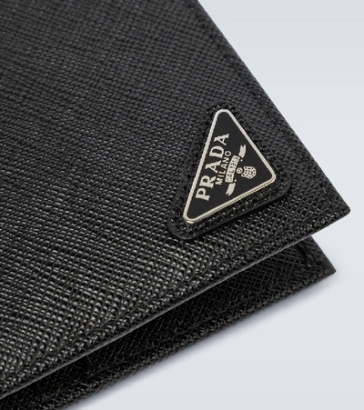 Prada Saffiano Leather Billfold Wallet In Black