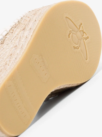 Shop Gucci White Pilar 120 Leather Espadrilles