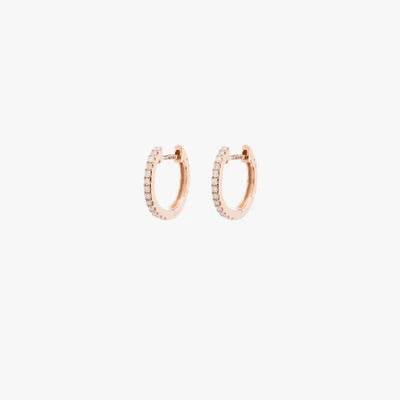 Shop Jacquie Aiche 14k Rose Gold Diamond Hoop Earrings In Metallic