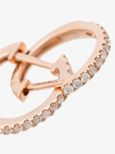Shop Jacquie Aiche 14k Rose Gold Diamond Hoop Earrings In Metallic
