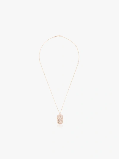Suzanne Kalan 18kt Rose Gold Diamond Tag Necklace In Metallic