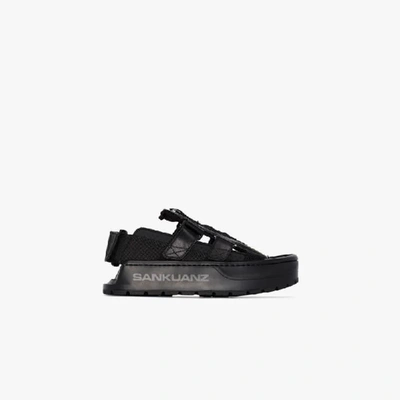 Shop Sankuanz Black Double Strap Sandals