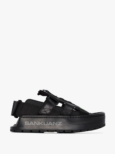 Shop Sankuanz Black Double Strap Sandals