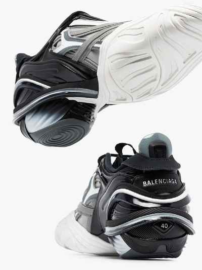 Shop Balenciaga Black And White Tyrex Sneakers