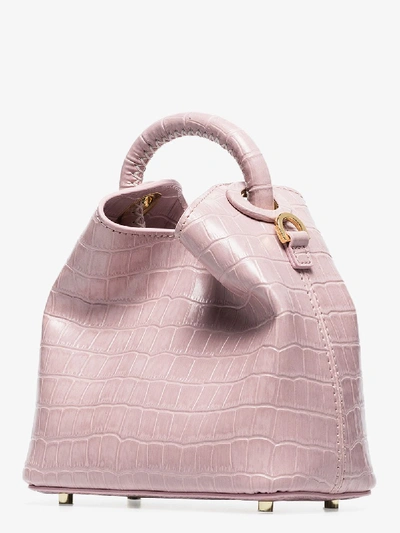 Shop Elleme Pink Madeleine Mock Croc Leather Cross Body Bag