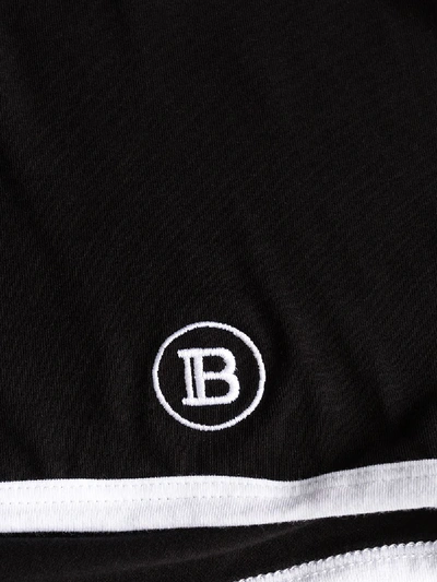 Shop Balmain Logo Waistband Boxer Briefs In Black