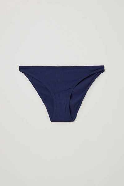 Shop Cos Ribbed Slim-fit Briefs In Blue