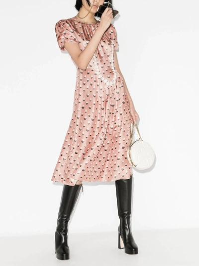 Shop The Marc Jacobs Pink The ‘40s Icing Print Silk Dress