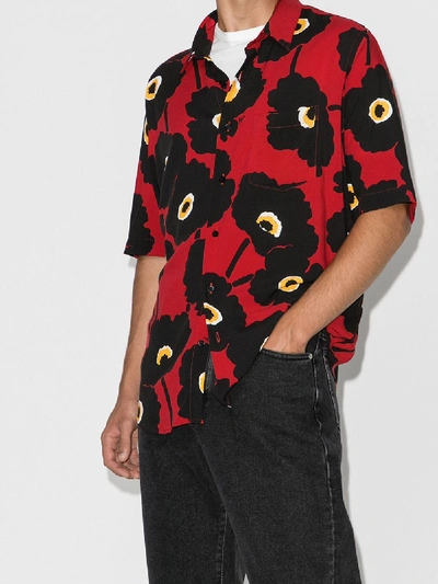 Shop Ami Alexandre Mattiussi Black Poppy Print Shirt