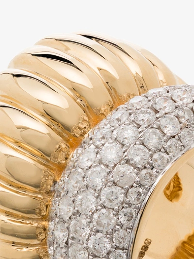 Shop Yvonne Léon 18k Yellow Gold Diamond Cocktail Ring In Metallic