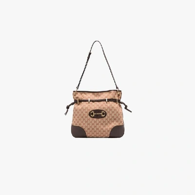 Shop Gucci 1955 Horsebit Messenger Bag In Neutrals